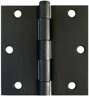 24 PCS Oil Rubbed Bronze 3.5"x 3.5" Straight Corner Interior Door Hinges