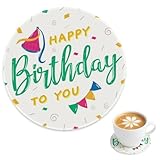 Keramikuntersetzer mit Aufschrift 'Warm Birthday Wishes', antihaftbeschichtet, bunt, Geburtstagsgeschenk, Getränkeuntersetzer für Getränke, Gartentassen, Matte, Tischschutz, Dekoration, Geschenk für