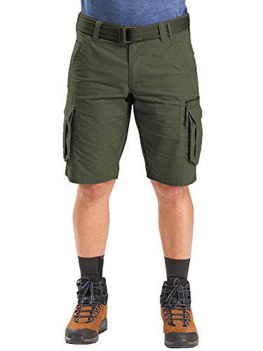 Image of ROL Reoutlook Men's 100% Solid Cotton Cargo Shorts /Bermuda with Multi-Pockets and Waist Belt