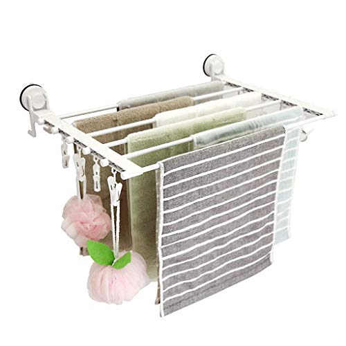 Zusammenklappbarer Handtuchhalter mit Saugnapf Stanzfreier Trocknerständer Kleiner Korb Multifunktions-Balkon-Trockenständer Hausschuh-Trockenständer Cover