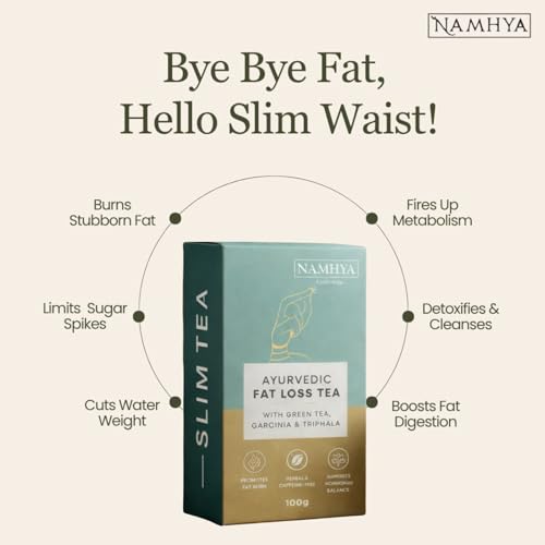 Image of Namhya Ayurvedic Fat Loss Tea | Loose Leaf | Stimulant-Free | Metabolic Reset | Controls Cravings | Reduces Belly Fat & Bloating | Detox & Digestion Support | Natural Herbal Tea | 60 Day Pack