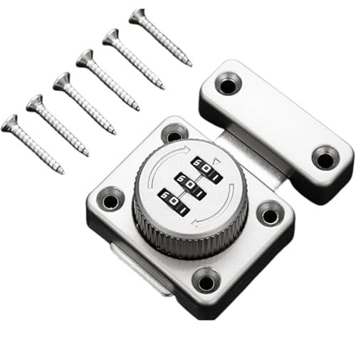 Life2キク ドアロック 内鍵 パスワードロック 安全ドアロック金具 鍵 扉 ロックドア 補助錠 (シルバー)