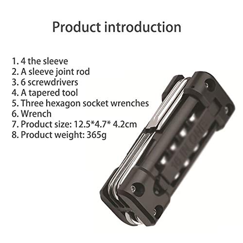 Kit di Attrezzi Multifunzione per Biciclette Set di Strumenti Set di Attrezzi per Riparazione Pneumatici Multiuso con Catena per cacciavite Accessori per Bici da Strada MTB