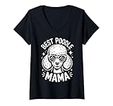Photo Gallery donna barboncino mama funny maglietta con collo a v Photo Gallery donna barboncino mama funny maglietta con collo a v