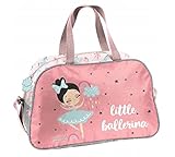 Ragusa-Trade Kinder Mädchen Ballerina Ballett - Sporttasche Reisetasche (22BC), 40 x 25 x 16 cm, rosa/grau