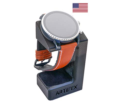 Artifex Design Stand Compatible with Fossil Gen 4 Q Explorist HR, Q Venture HR and Gen 5 Smartwatch, (Will not fit Previous 2017 Non HR Model, Black)