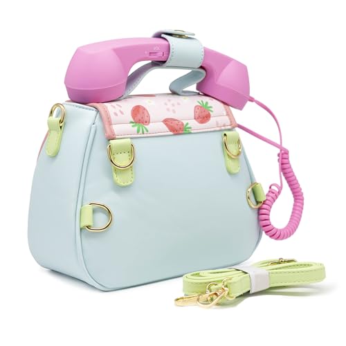 Bewaltz Novelty Handbag, Fun Shape Tween Style - Crossbody (Ring Ring Phone Convertible Handbag - Strawberry Fields)2