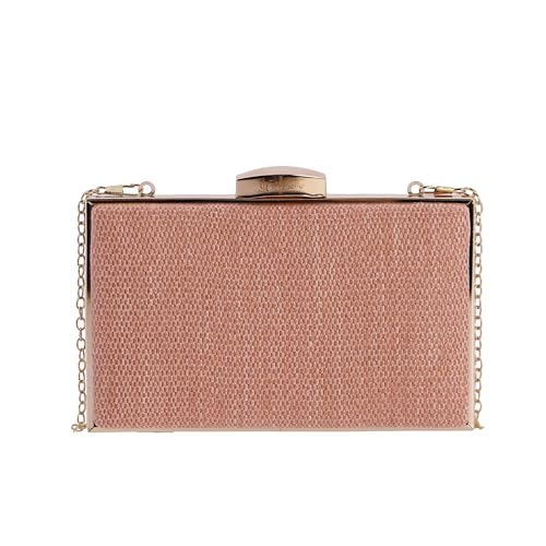 EL CABALLO Bolso de fiesta clutch para mujer Aria de rafia naranja