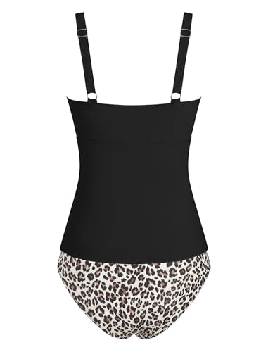 Image of ZAFUL Tankini Swimsuits for Women Tummy Control High Waisted Twist Front Ruched Two Piece Bathing Suit