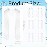 CsyuyHIF Graduation Stole, 6 Pieces Unisex Adult Graduation Sash Bulk, Graduations Stole Class of 2026, Satin Grad Sash Plain White Stoles for 2026 High School College Graduations Ceremony, 70 Inches