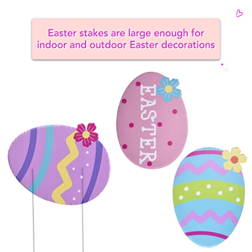 Light Autumn Set Of 6 Easter Bunny Yard Stakes - Easter Garden Decorations With Easter Eggs And Carrot - Easter Hunt Signs Decor For Front Door, Garden, Patio, Lawn, Outdoor Backyard Decorations #TOP4