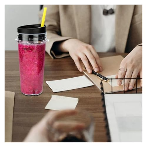 2 Piezas vaso de 16 OZ con cuatro tapas para licuadora miniatura 5