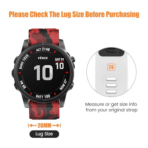 NotoCity Compatible with Fenix 6X Pro/7X Pro/7X/6X/5X/5X Plus/3/3 HR Strap, 26mm Quickfit Strap for Descent MK1/Mk2/Mk2i - Image 2