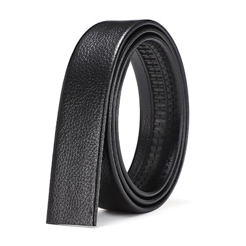 Headless Belt Without Buckle Luxury Black Belt PU Automatic Ribbon Men(01)