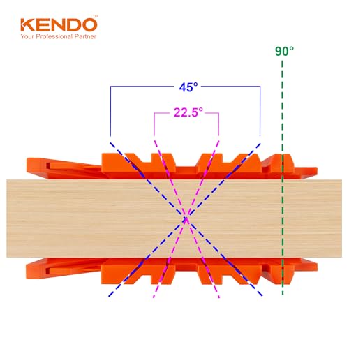 KENDO Schneidlade – Für Schneidewinkel: 22.5°, 45° und 90° – Länge: 300 mm – Aus verstärktem ABS-Kunststoff – Präzise Gehrungslade