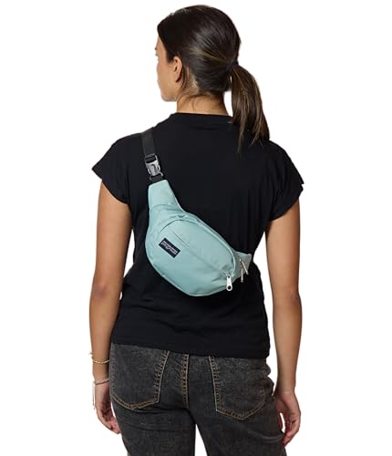 Image of JanSport Fifth Avenue Fanny Pack Crossbody Bags for Women, Men - Stylish, Durable Waist Bag with Adjustable Belt, Main Zippered Pocket, Quick Stash Pocket, Travel Essentials, Faded Sage