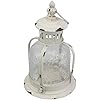 CKK Industrial LTD Stonebriar Antique Worn White Metal Candle Lantern, Use As Decoration for Birthday Parties, a Rustic Wedding Centerpiece, or Create a Relaxing Spa Setting, For Indoor or Outdoor Use