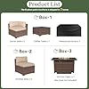 Aoxun 8 Piece Patio Furniture Set with 44” Fire Pit Table Wicker Rattan Outdoor Sectional Sofa Set with Coffee Table and Thickened Cushions, Beige (Waterproof Cover Included) #4