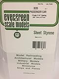 White Styrene Passenger Car S Scale 030" Sheet #3035