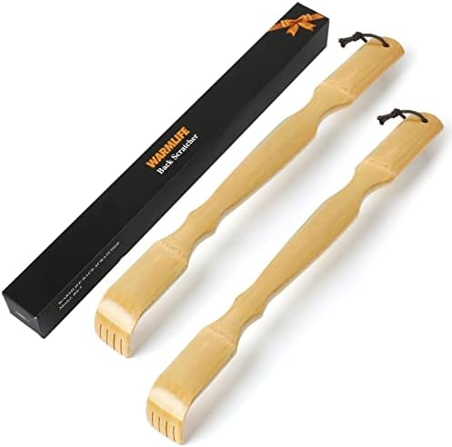 WARMLIFE Back Scratcher, 2 Pack Bamboo Back Scratcher for Men and Women, 17 Inch Long Handle Back Massager Relaxation Gifts for Mom and Dad