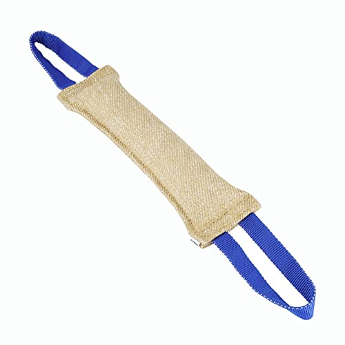 Sprenger Beisswurst für Hunde I sehr Robustes Hundespielzeug aus langlebiger Jute I Tauziehen und Zerrspiele für große Hunde, Bringsel mit 2 Handschlaufen Größe L (38 x 10 cm)
