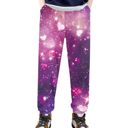 Pinupub Stretch Joggers Pants for Boys Girls Sports School Trousers Casual Sweatpants with Pockets