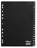 10er Pack Durable 616801 Register PP DIN A4 A-Z, 20-teilig (DIN A4 A-Z | 10 Stück, schwarz)