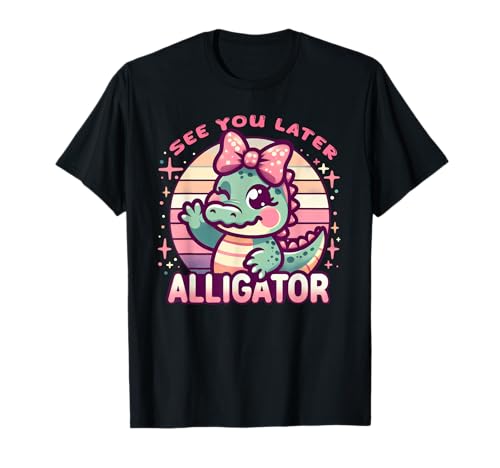 See You Later Cocodrilo Pastel Lindo Kawaii Reptil Cocodrilo Camiseta