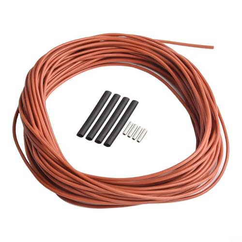 Zilimontt Cable de calefacción de suelo de fibra de carbono, 12 K, 33 Ω/m, bobina de alambre de calefacción eléctrica con aislamiento de goma de silicona, 25 W/m, resistente a altas temperaturas