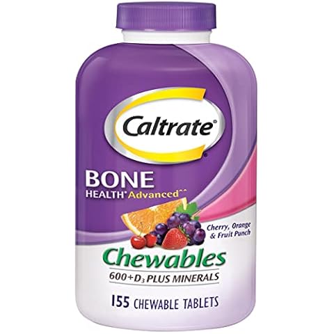 Caltrate Chewables 600 +D3 Plus Minerals Calcium and Vitamin D, Sugar Free, Cherry, Orange and Fruit Punch, 155 count Cover