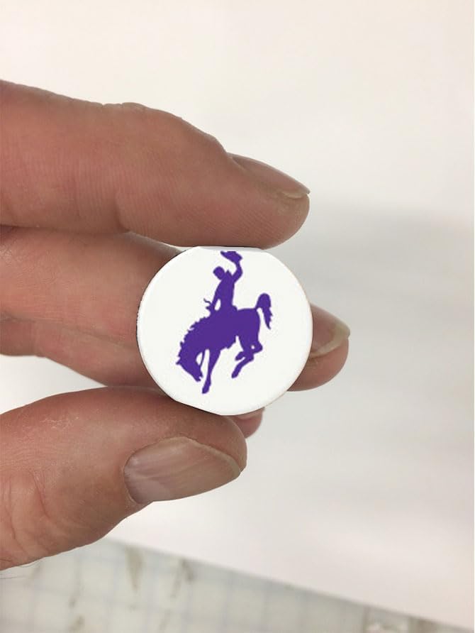 Cowboys Award Decals Thick mil Vinyl 1-1/8" Diameter (100 Decals) Professional-Grade Football Hockey Baseball Softball Lacrosse (Purple on White)