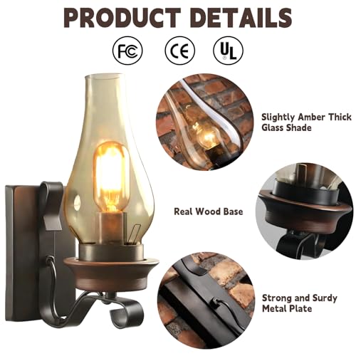 Lightinthebox S429511200002#DHL#WH=19 Rustic Wall Sconce Vintage Farmhouse Wall Light Fixtures Industrial Glass Wall Lamp thumb #3