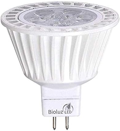 Bioluz LED MR16 LED Bulb Dimmable 3000K 50W Halogen Replacement 12 VAC DC GU5.3 Base 400 Lumen 40° Beam Angle UL Listed