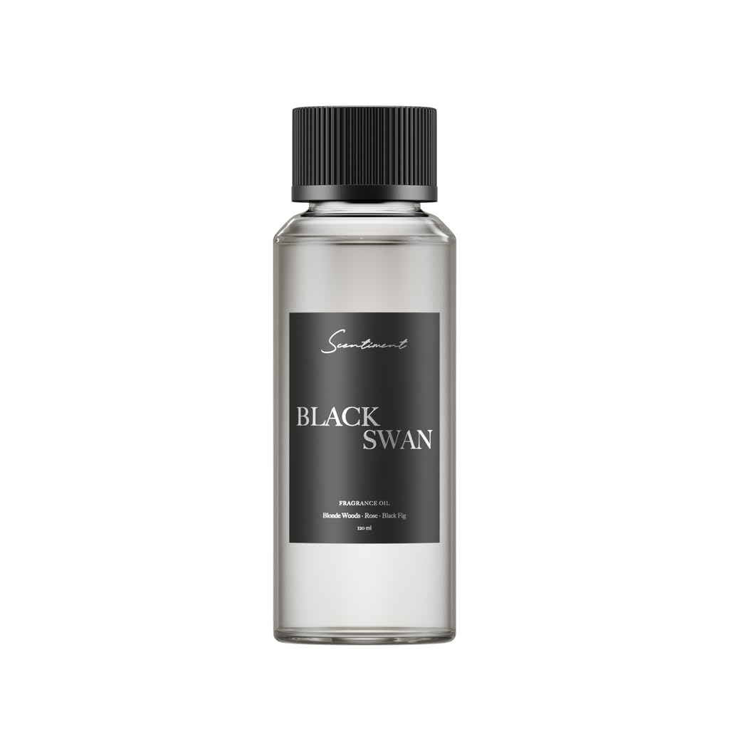 Scentiment - Black Swan Hotel Diffuser Oil | Aromatherapy Home Fragrance | Luxurious Scent with Notes of Blonde Woods, Rose, Black Fig (120 mL)