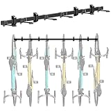 monTEK Bike Wall Mount, 78Inch Extended Bike Storage Rack Holds 6 Bikes Up to 150kg, Adjustable Bike Hooks, Heavy Duty Space Saving Rack Bicycle Storage for Garage for Mountain Road Bikes