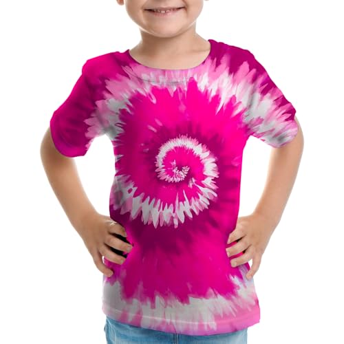 Image of Big Kids Tie Dye Shirt for Boys Girls Short Sleeve Hippie Tshirt Senior Tee