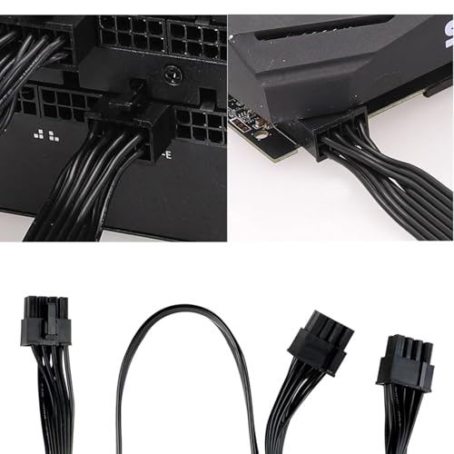 Cavo PCIE per Corsair, adattatore GPU da 65 cm PSU da 8 pin a 6+2 pin maschio a maschio, cavo PCIE per Thermaltake, cavo di prolunga modulare per ARESGAME - Alimentatore - Immagine 3