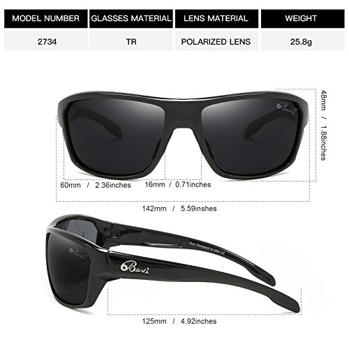 Bevi Polarized Sunglasses for Men & Women – UV400 Protection Sport Shades for Driving, Cycling, Running, Hiking, Fishing2