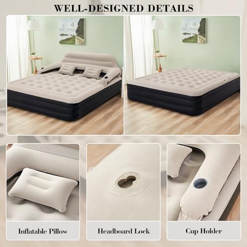 Dimar Garden 24382 King Size Air Mattress With Headboard And Pump,Blow Up Mattress Inflatable Bed thumb #1