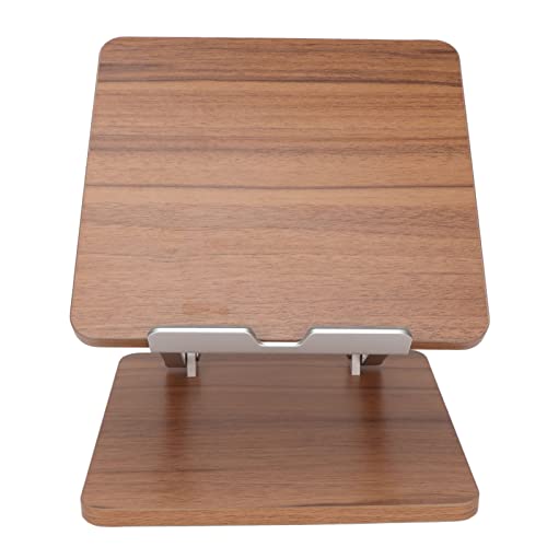 Soporte ergonómico de madera para laptop con estructura de aluminio