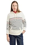 Armor Lux Femme Sweat Marinière, Nature/Noir/Passata, M EU