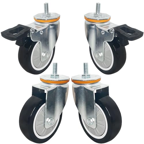 Aenmezen 4 3C` XCx LX^[ u[Lt M12*25mm lWt Xe LX^[ mCYȂ |E^ zC[ ؍ނ^CȂǏɓKp(2swivel+2with brake,75mm)