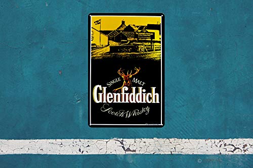 ZYPENG Metal Sign Kitchen Wall Glenfiddich Scotch Whisky tin Sign Metal Wall Poster Retro Metal Vintage Sign 8 x 12 inches