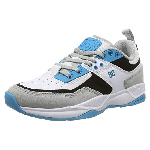 DC Shoes (DCSHI) E.tribeka-Shoes for Boys, Zapatillas de Skateboard para Niños, Grey/Blue/White, 36.5 EU