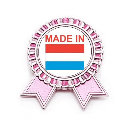 Broche drapeau du Luxembourg rose en métal M le cadeau souvenir idéal pour vos proches