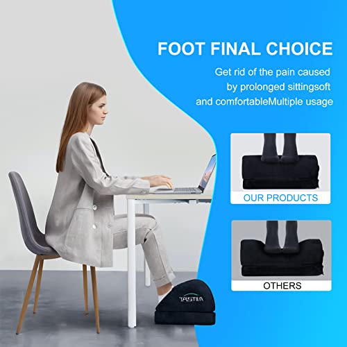 Foot Rest For Under Desk At Work, Foot Rest With Warm Plush Feet Pocket, Ergonomic Adjustable Memory Foam Footrest For Office Chair, Foot Stool For Office & Airplane Travel - Back & Leg Pain Relief #TOP5
