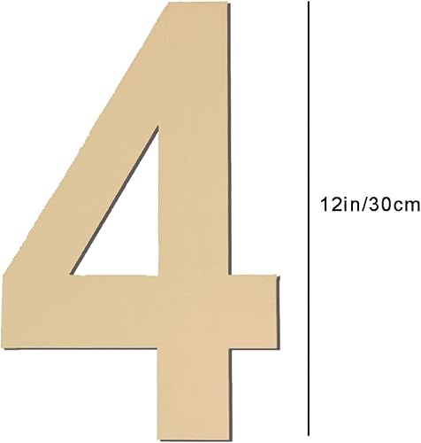 Vista 114 de Números de madera grandes de 15 pulgadas, número 6 de madera en blanco, números grandes de madera sin terminar para manualidades, letreros