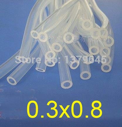 Ochoos 0.3mm ID 0.8mm OD FDA Food Grade Silicone Capillary Tube,Medical Transparent Silicone Hose,Siphon tubing Peristaltic Pump