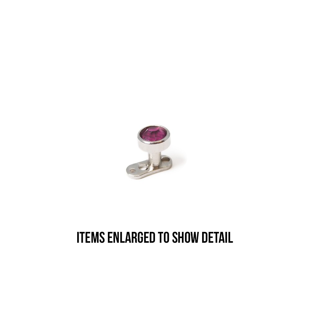 BodyJewelryOnline Dermal Anchors Piercing 316L Surgical Steel Multi-Color Gems - 22 Tops and 22 Bottoms - 44 Piece Total