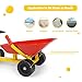 Costzon Kids Ride-on Sand Dumper, Children Outdoor Sandbox Toy w/Ergonomic Handle & 4 Wheels, Heavy Duty Steel Digging Metal Garden Play Tool for Boys Girls, Kids Wheelbarrow (Red)